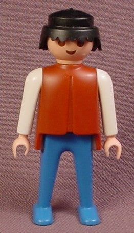 Playmobil Male Cowboy Figure, Blue Pants, White Sleeves