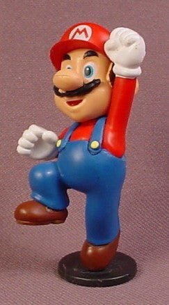 Nintendo Mario Bros Mario With Fist Raised Up PVC Figure On A Round