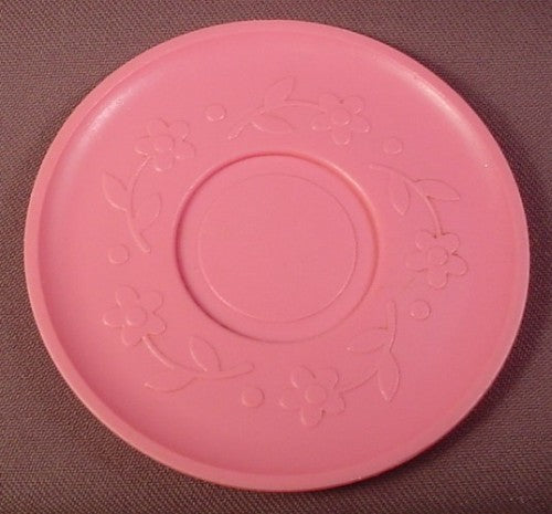 Fisher Price Pink Saucer Or Dish With Molded Flower Imprints